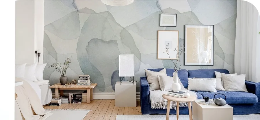 watercolor blue honpo best mural